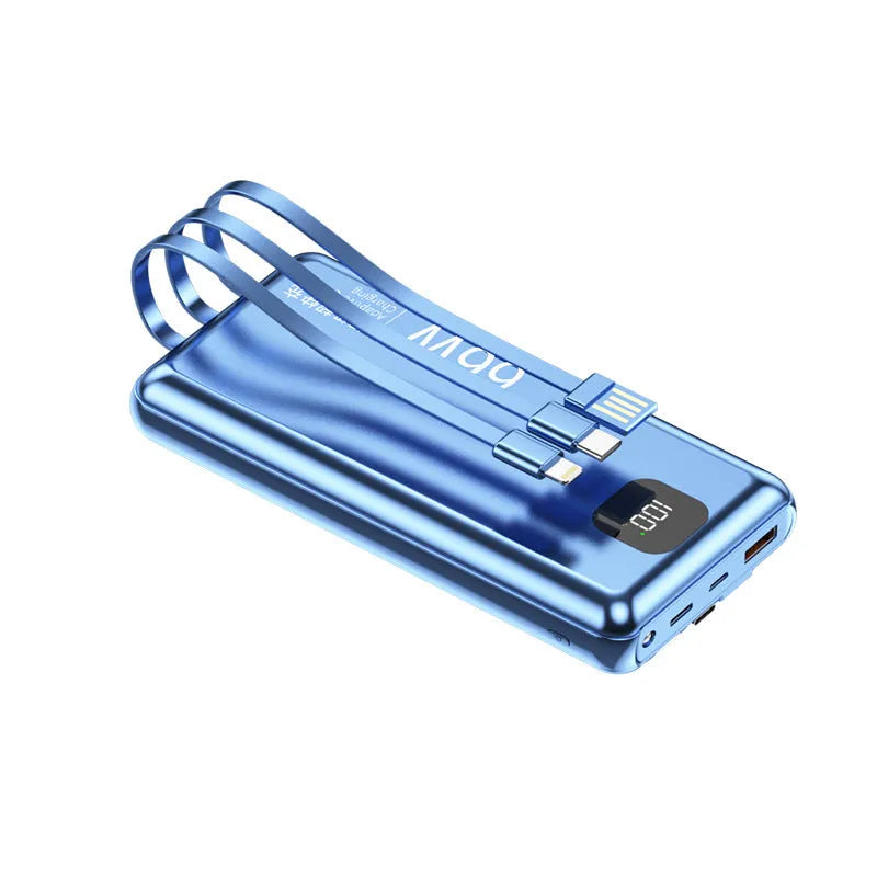 PD66W fast charge power bank 20000 mAh with cable plastic shell cool black 3C version