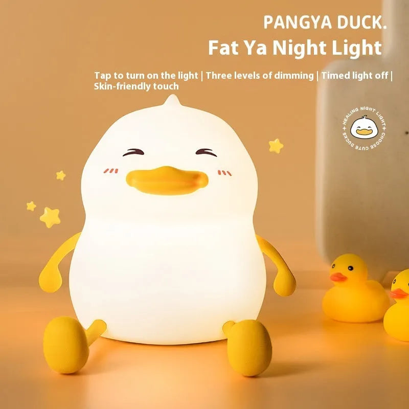 Chubby silicone pat night light with phone holder function on desk