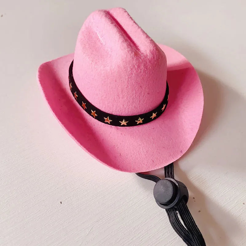 British-style cat cowboy hat with ribbon decorations in non-woven fabric