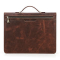 Leather multi-function flat cover in coffee brown for iPad Pro 12.9 with wallet style and solid colour finish