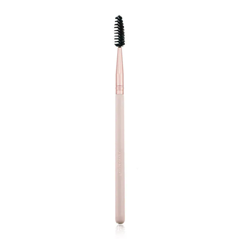 26 pink makeup brushes with wool bristles and wooden handles in PU brush case