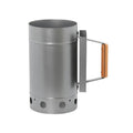 Zinc-iron alloy outdoor charcoal fire starter stove with point carbon barrel design and oven igniter.