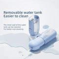 Portable electric dental water flosser with retractable tank in 310 White and 310 Blue colours