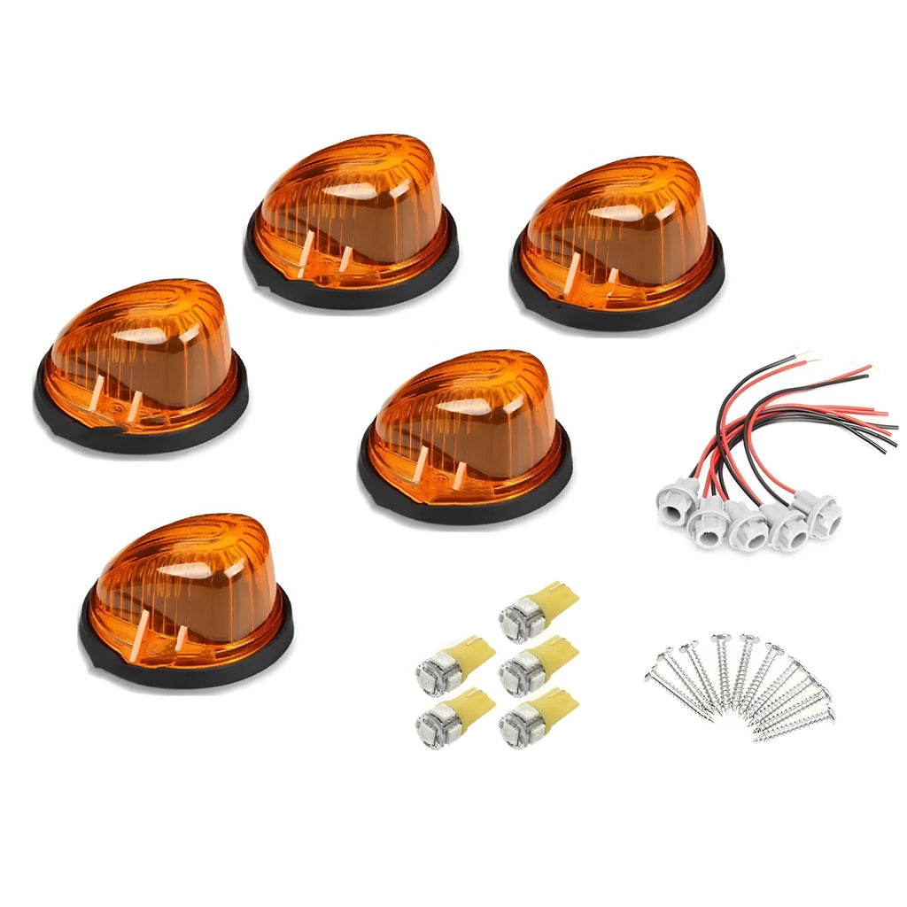 LED roof cab marker light for commercial vehicles with 83mm size and yellow transparent smoked black lampshade options