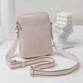 Small black PU leather crossbody shoulder bag for mobile phone