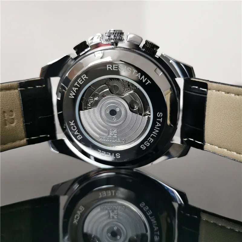 Men's automatic mechanical watch with 12mm steel case in multiple colour options