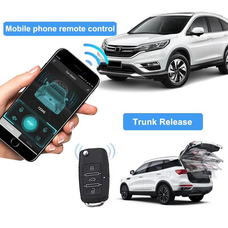 Black VT-300BT Bluetooth car alarm anti-theft device for 12V vehicles without remote control