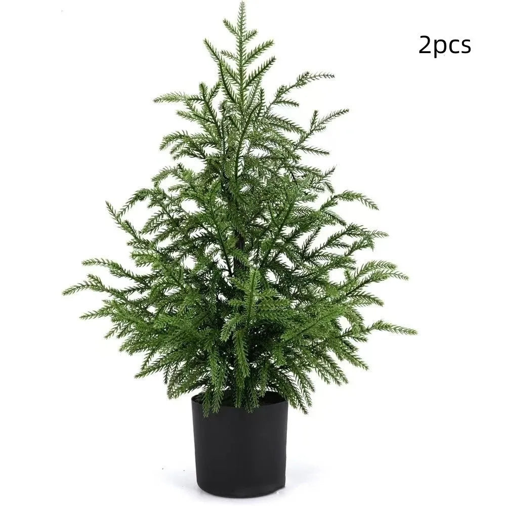 60cm Norfolk Pine Christmas tree in black flowerpot with adjustable moving fork branches