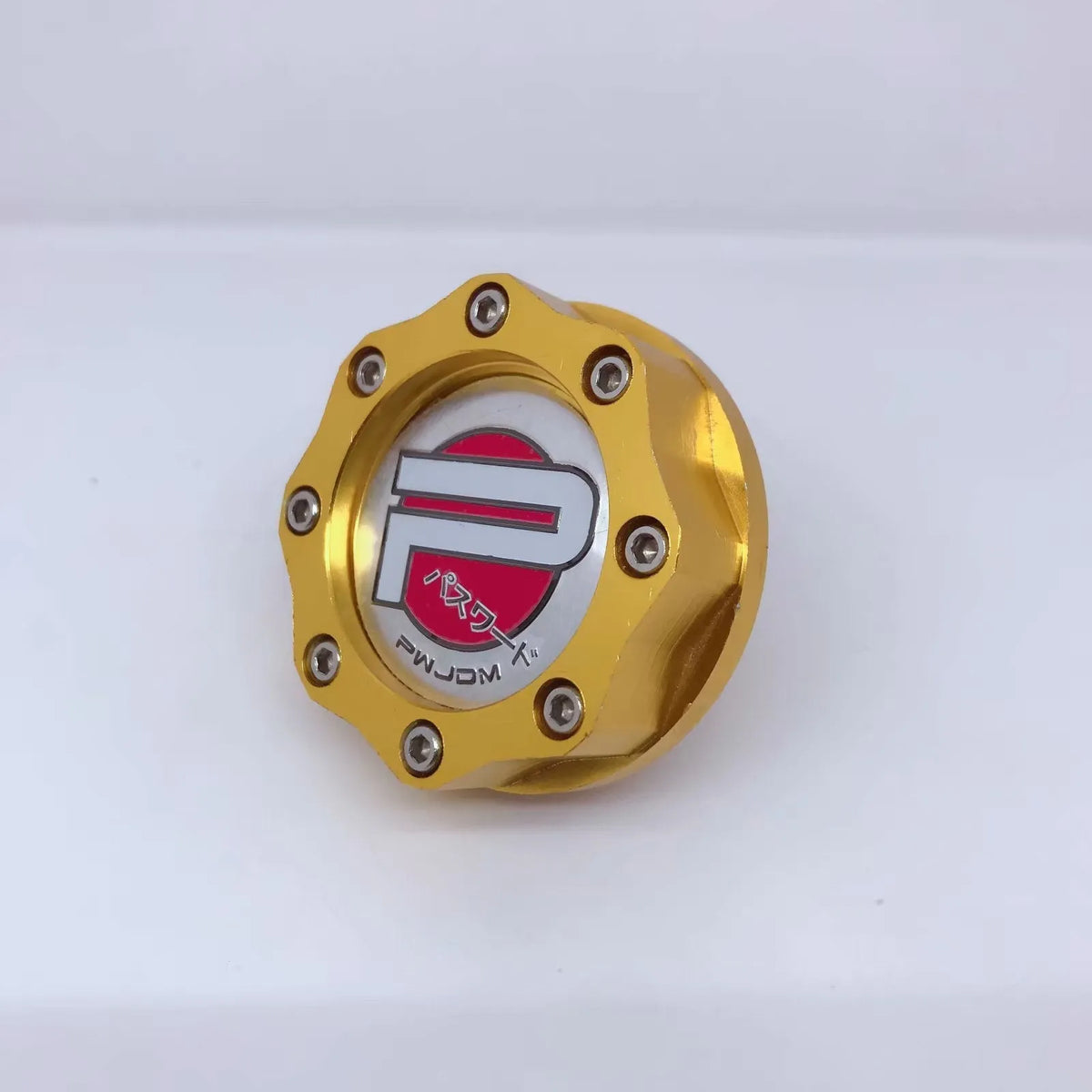 Aluminum alloy fuel tank cap for Honda vehicles in red, blue, gold, and purple colour options