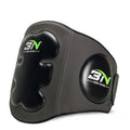 Dark grey Sanda boxing waist protection target with thickened foam for martial arts training.