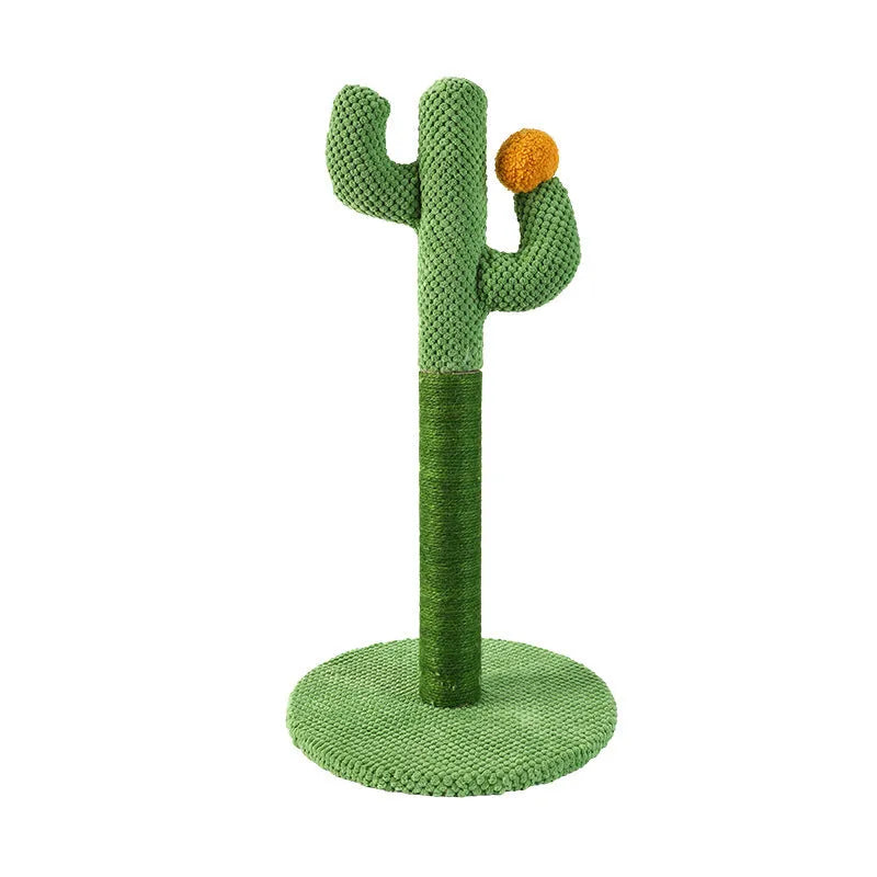 Cactus design cat scratching climbing pole with sisal surface for claw grinding