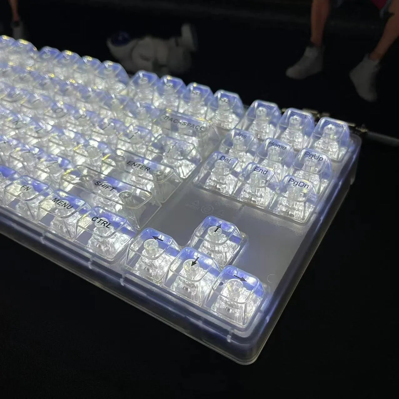 Transparent plastic 132-key keyboard keycap set for mechanical keyboards