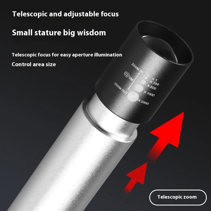Black or silver aluminium red light therapy mosquito repellent lamp with charging cable