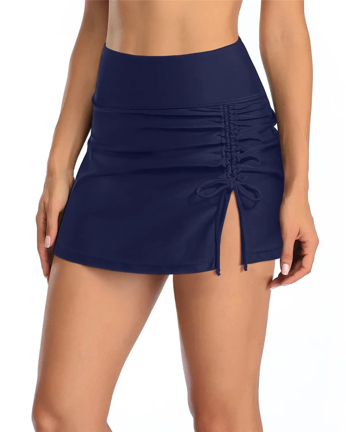 Women's solid colour lace fashion swimming trunks in polyester fibre