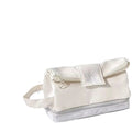 Polyester folding double layer student pencil case in blue colour with organised compartments
