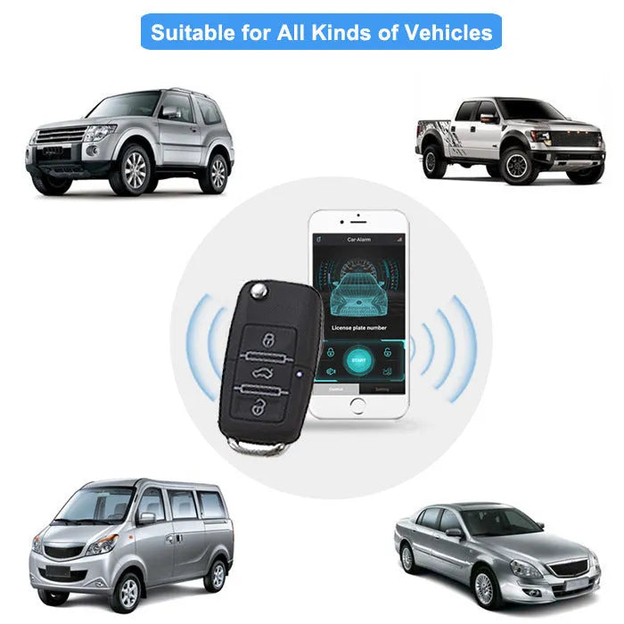 Black VT-300BT Bluetooth car alarm anti-theft device for 12V vehicles without remote control