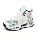 Children's mesh non-slip basketball shoes, breathable upper, rubber sole, sizes 31-45, front lace-up fastening