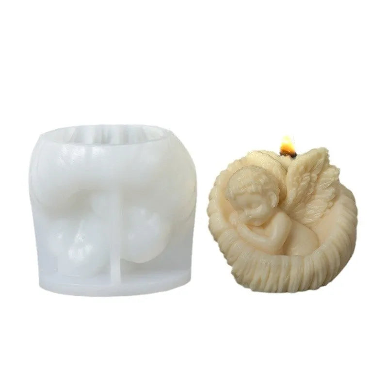 Silicone mould for candle soap making in an irregular angel shape with modern simplicity style