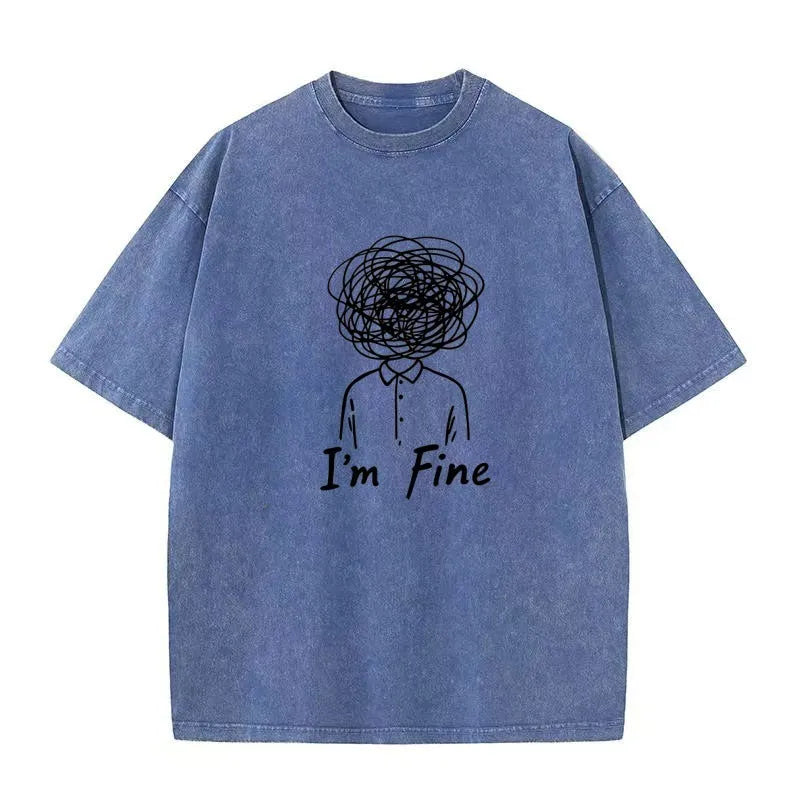 Pure cotton retro washed short sleeve pullover t-shirt for men, solid colour, available in multiple colours and sizes S to 5XL.