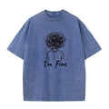 Pure cotton retro washed short sleeve pullover t-shirt for men, solid colour, available in multiple colours and sizes S to 5XL.
