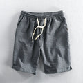 Men's striped cotton casual shorts with elastic waist in multiple colour options