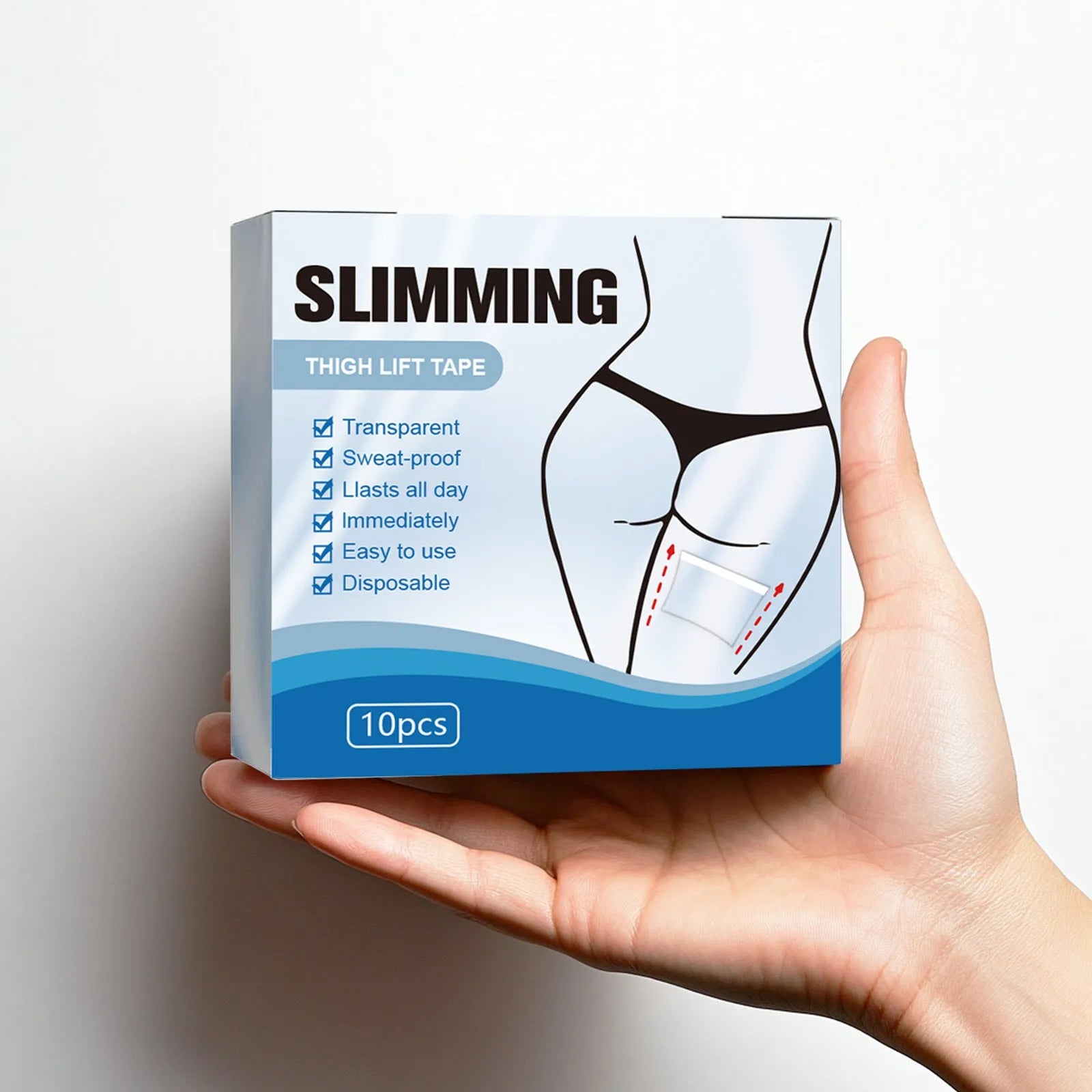 10 pack of 12cm x 12cm body shaping navel stickers with hyaluronic acid and collagen