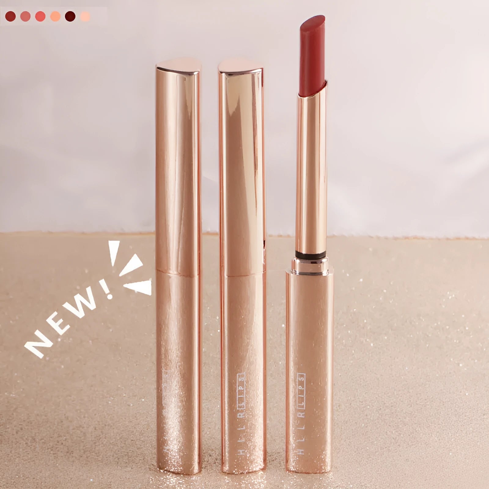 Moisturizing lipstick small tube in Guochao style with jojoba oil and vitamins, available in six shades