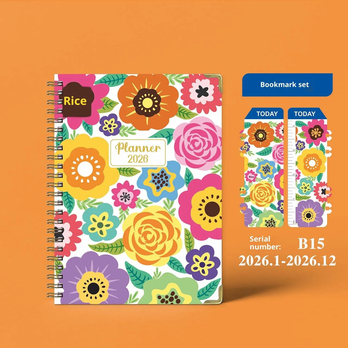 2026 A5 coil diary notebook with paper cover in eight colour options B08 B09 B10 B11 B12 B13 B14 B15