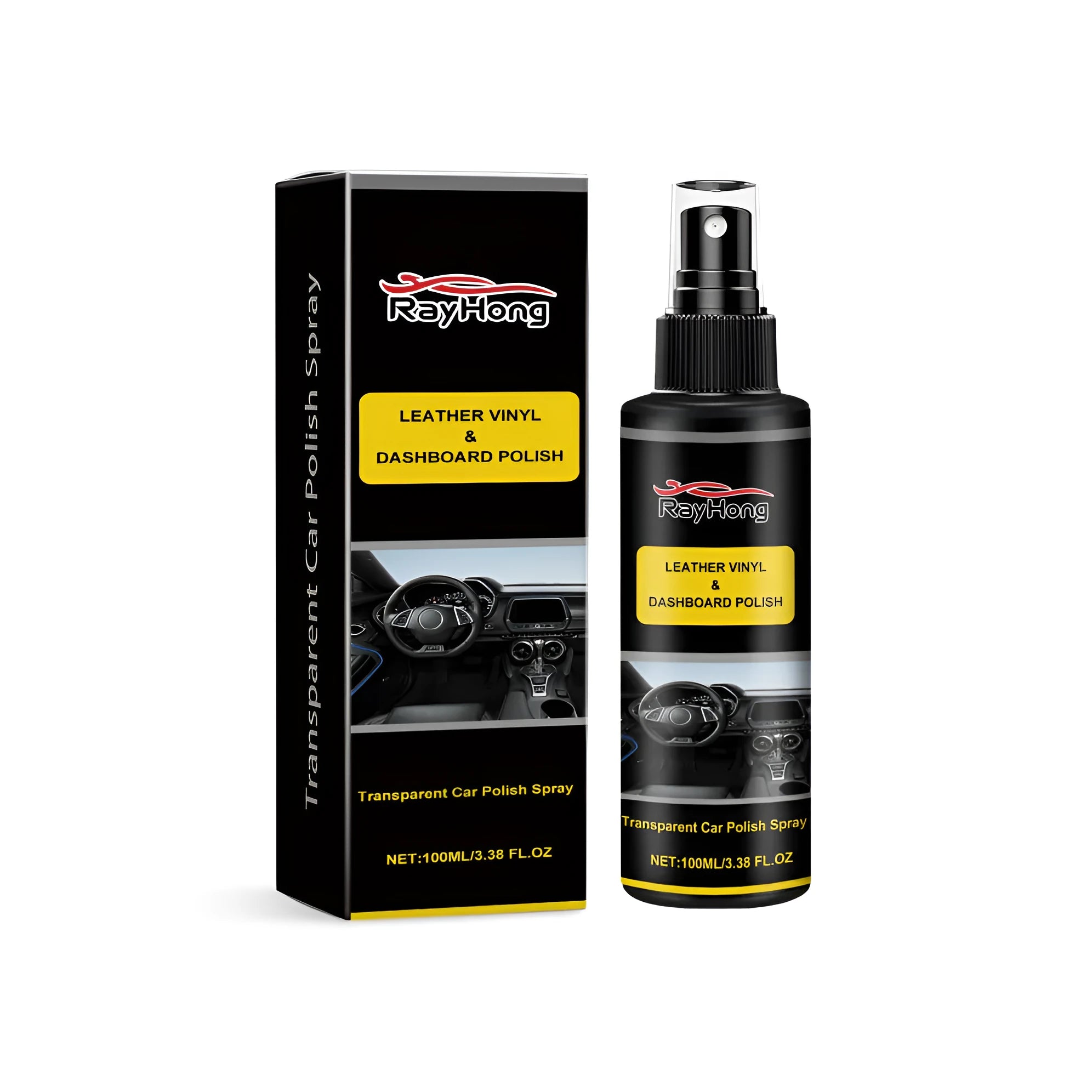 Aerosol can of car polishing spray for paint maintenance and gloss restoration.