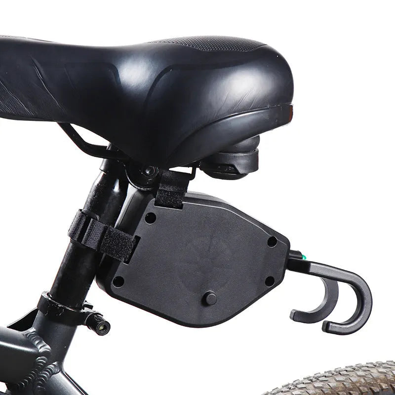 Black plastic trailer rope for connecting child trailers to mountain bikes