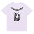 Loose fit cotton summer T-shirt in straight pullover style with round neck and short sleeves