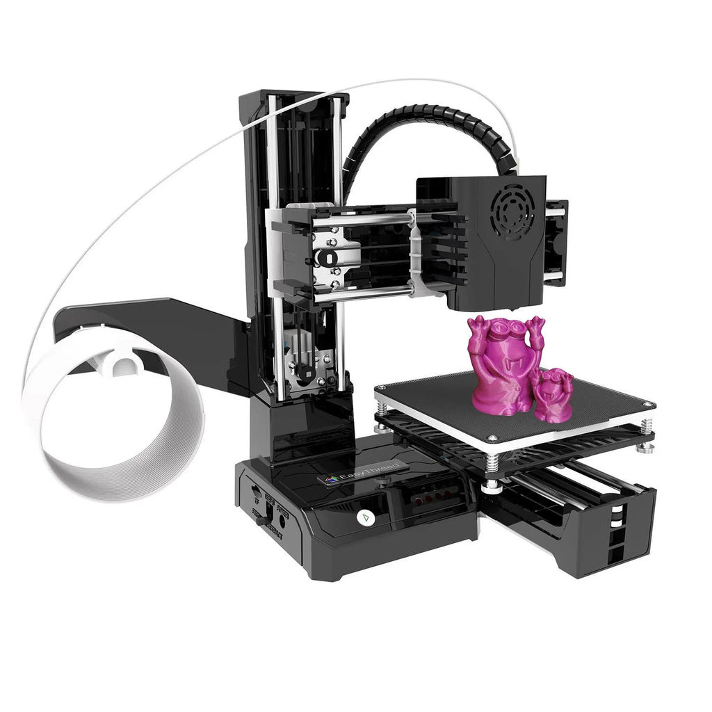 K9 Mini 3D printer in black or blue colour with compact build area