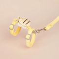 Bee-shaped adjustable cat harness and leash set in blue colour with matching hand-held rope