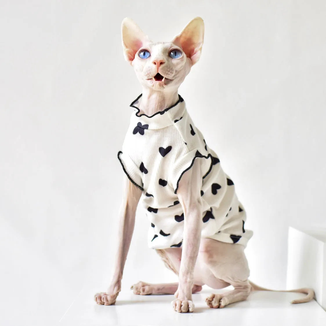 Sleeveless rubber cat vest in a choice of ten colours and six sizes from XS to XXL