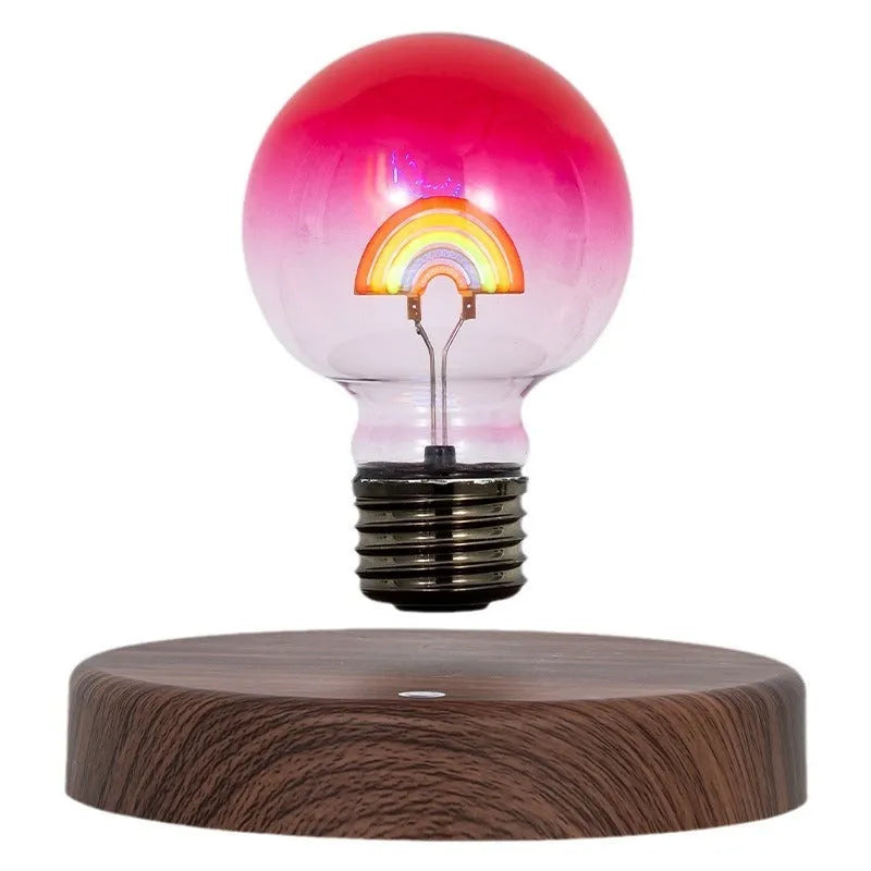 Magnetic suspension bulb night lamp with rainbow light, geometric stereo shape, 80mm diameter, 220V socket supply