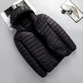 Men's lightweight down jacket hooded short cotton in grey, black, navy blue, army green, royal blue, wine red