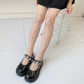 Women's anti-hook mesh stockings in solid black or white with large medium or small net pattern free size 80-160cm