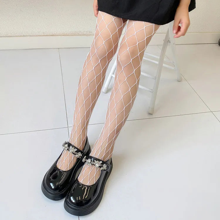Women's anti-hook mesh stockings in solid black or white with large medium or small net pattern free size 80-160cm