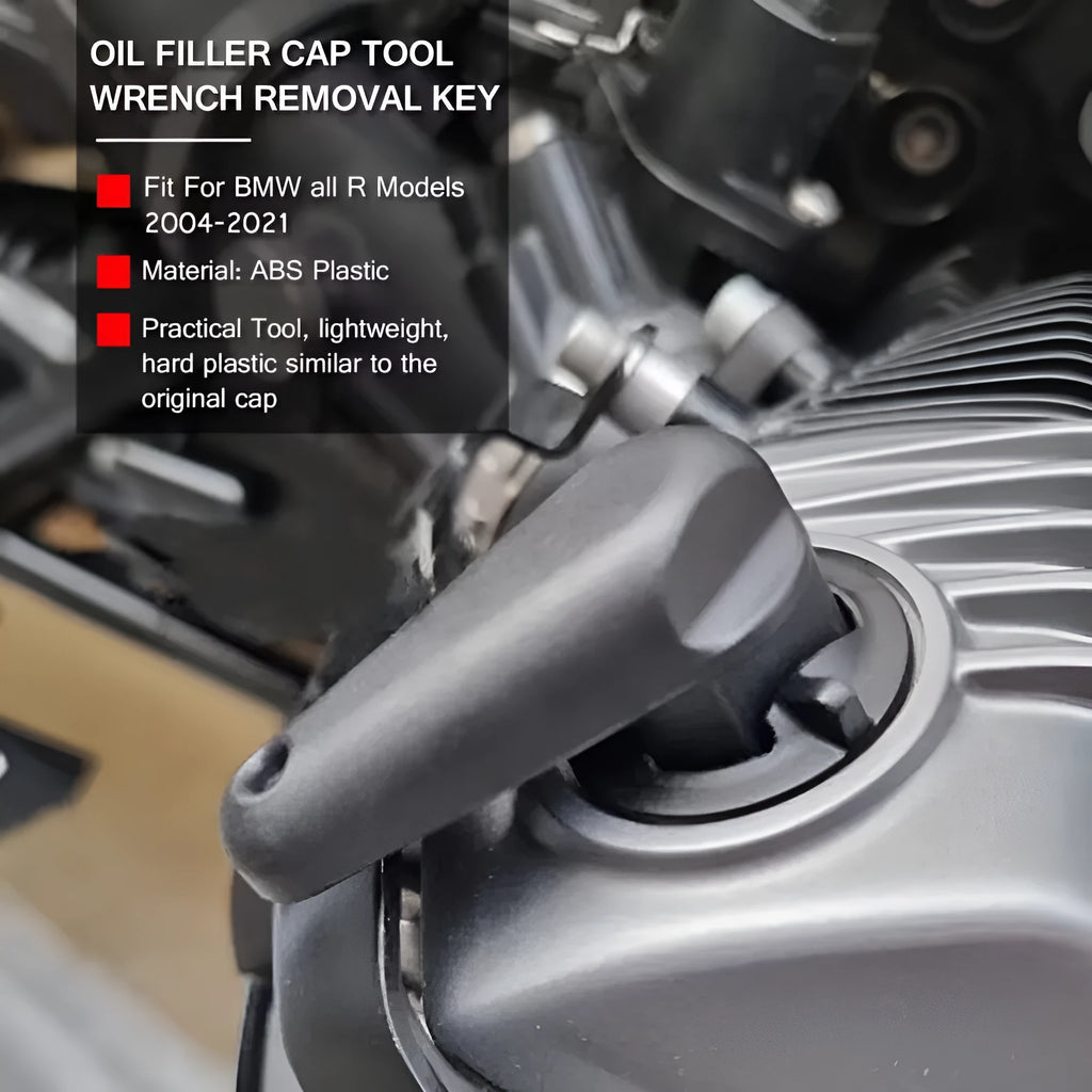 Black nylon adhesive quick release wrench for BMW R series motorcycle engine oil caps