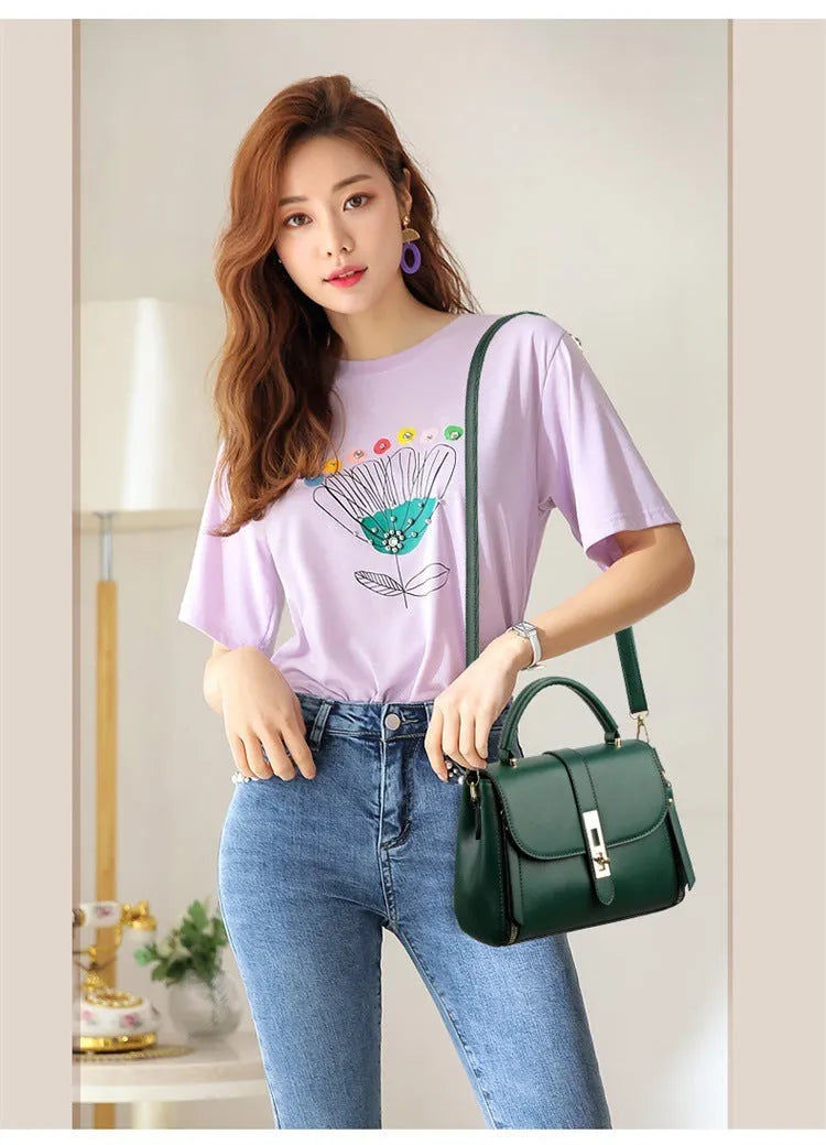 Women's soft PU square vertical shoulder bag with single strap available in black red green and blue