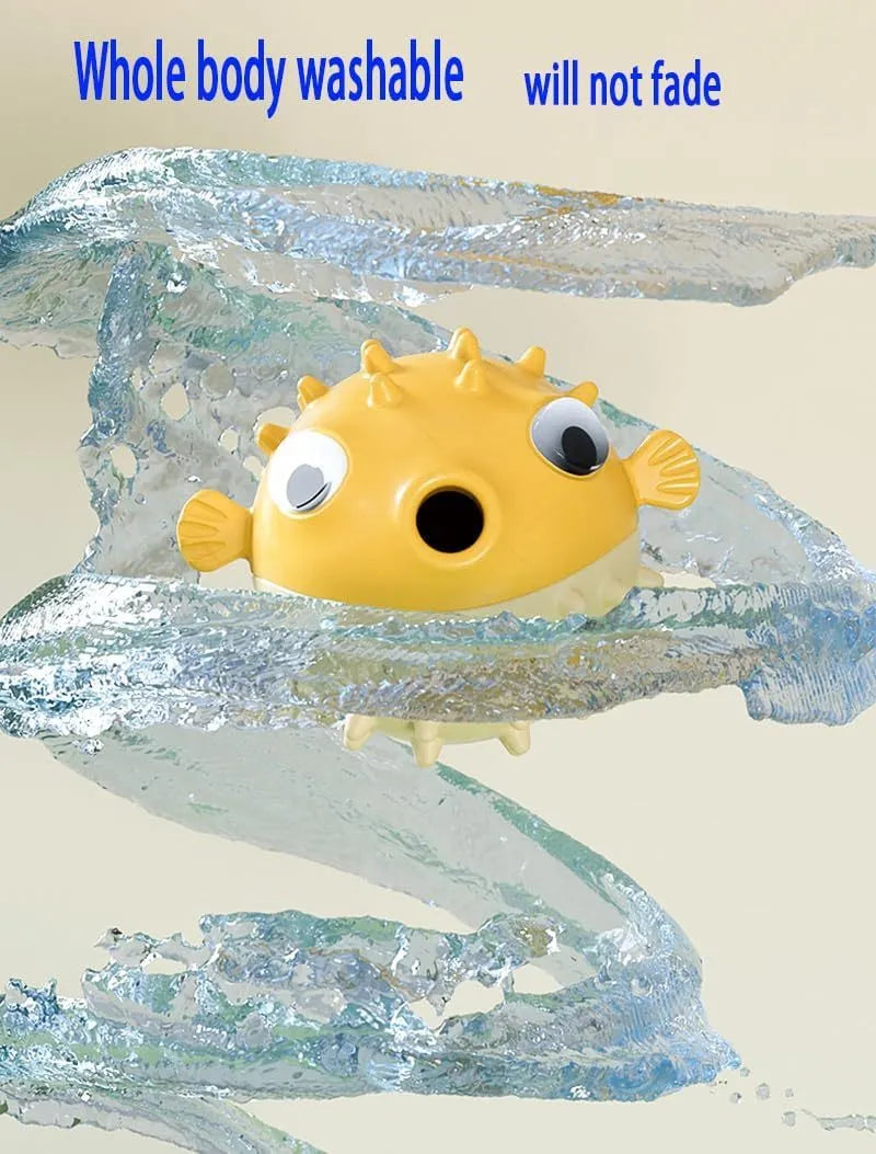 Green fish-shaped interactive dog toy with treat dispensing opening and textured surface for medium and large dogs
