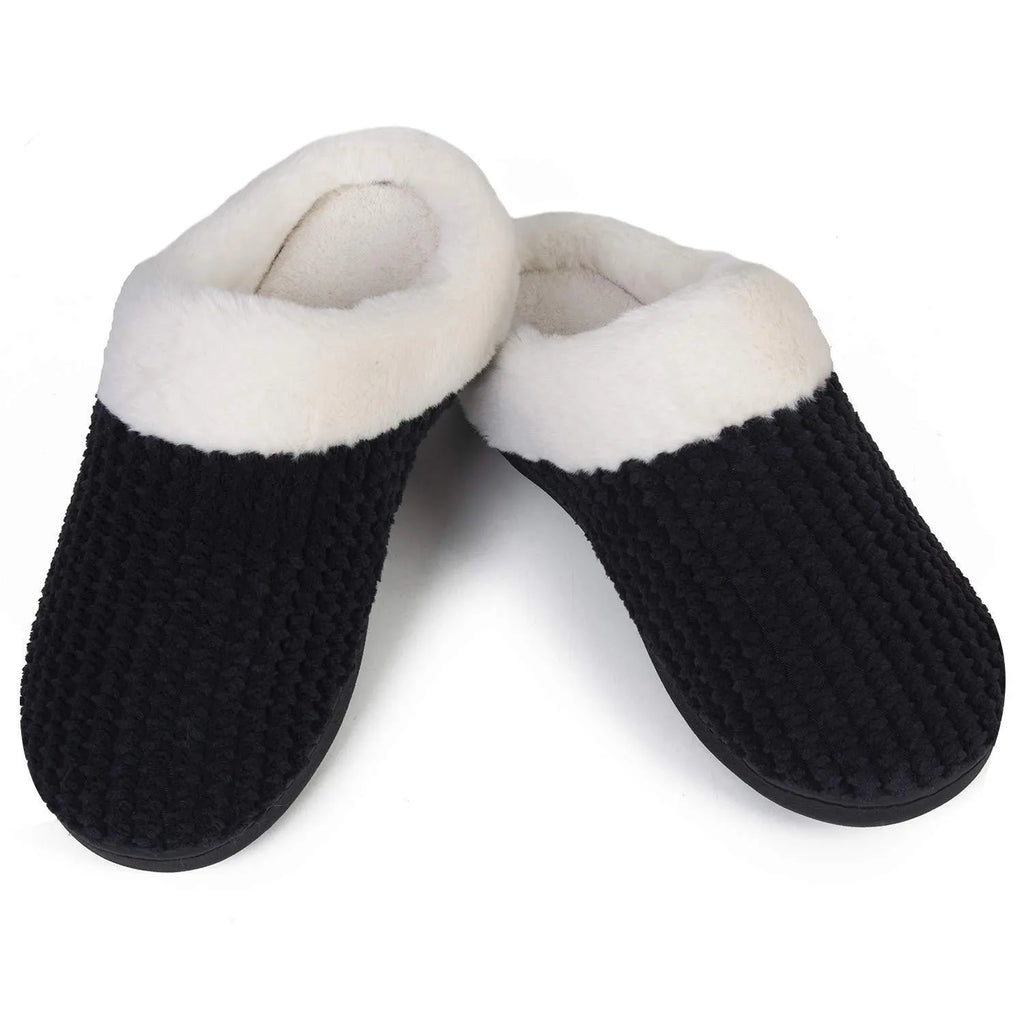 Fluffy plush unisex casual slippers in solid colours with sizes from 36-45