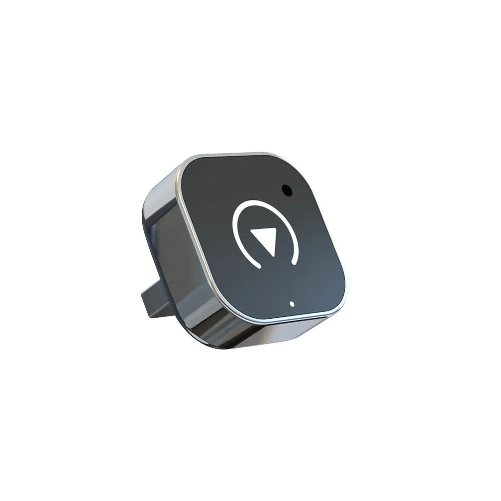 Black wired-to-wireless CarPlay box with USB adapter made from ABS and PC materials
