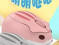 Hamster wireless Bluetooth mouse in yellow, pink, or grey mute colours showing compact design