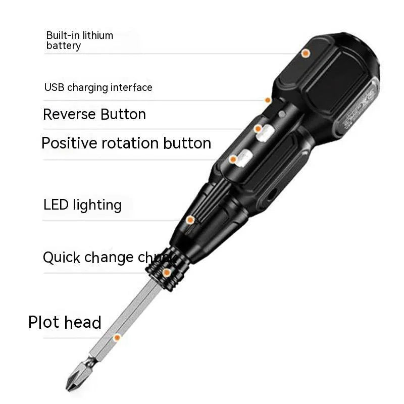 Black or blue alloy steel straight handle electric screwdriver with 36V lithium battery and 10Nm torque