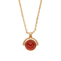 Women's red agate square candy pendant necklace on 925 silver clavicle chain with adjustable length