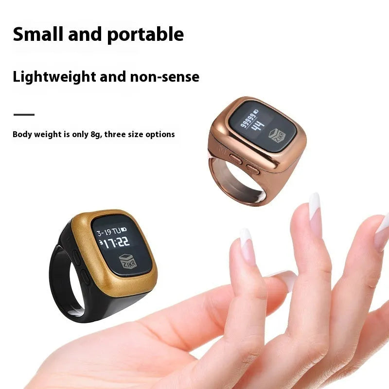 Electronic digital counter for zikr and prayer counting with vibration reminder function