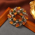 Creative Christmas Jelly Champagne Filbert Brooch retro alloy decorative pin unisex