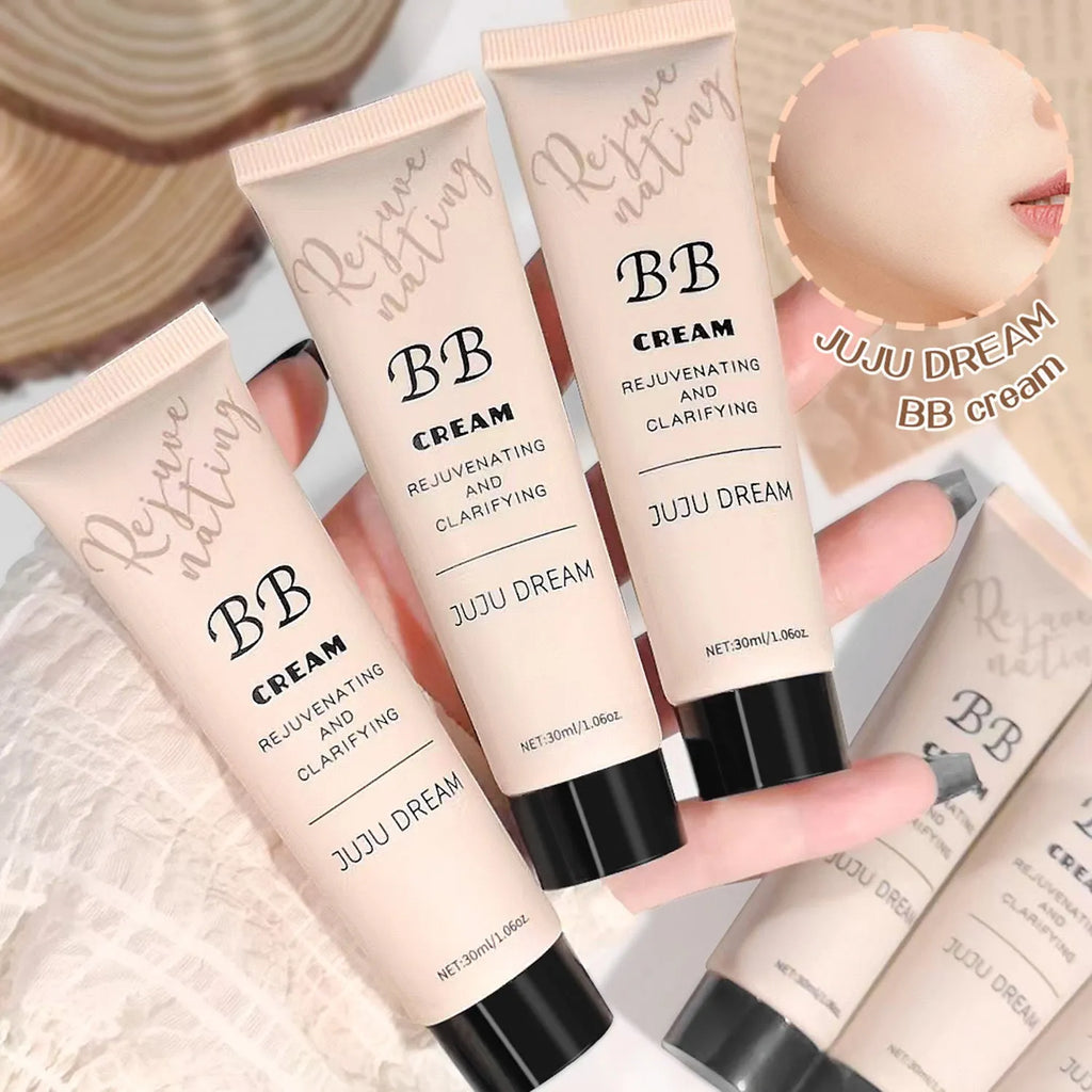 Waterproof BB cream 30ml tube for brightening and priming, available in five colours.