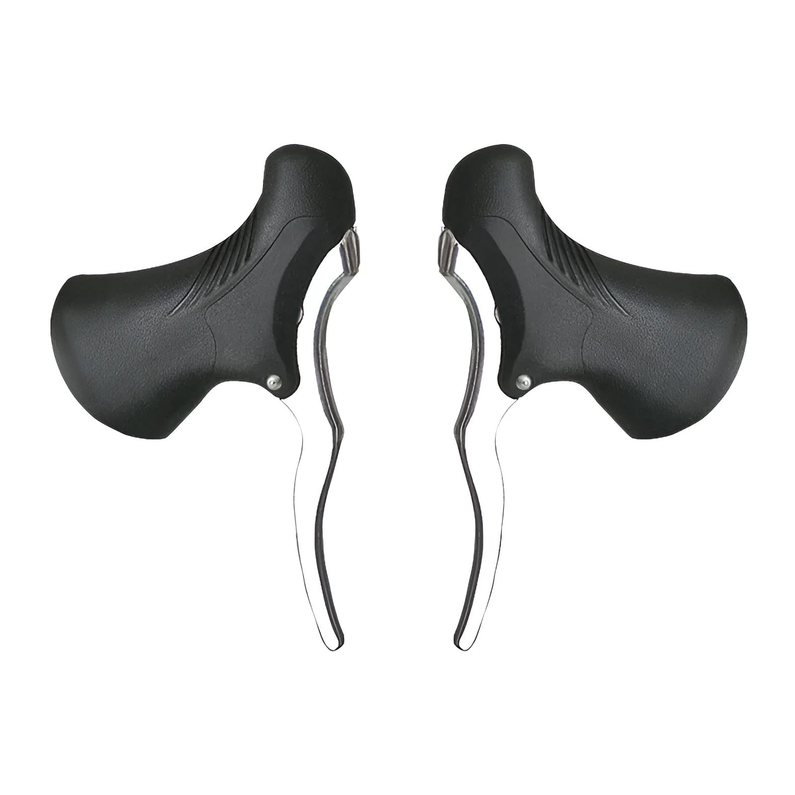 Pair of aluminium alloy road bicycle brake handles in black and black silver colour options